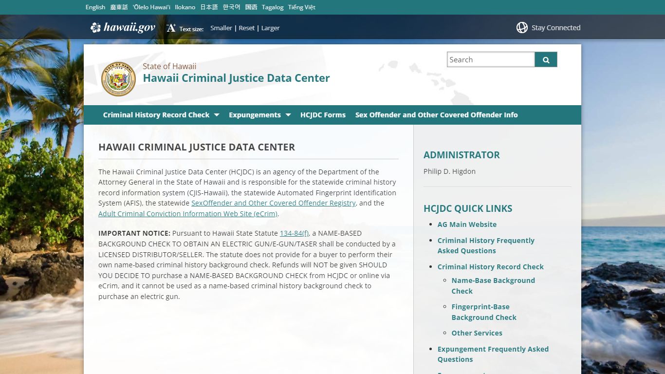 Hawaii Criminal Justice Data Center